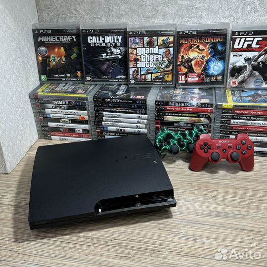 Sony PlayStation 3 Slim + 30Игр + 2Джостика