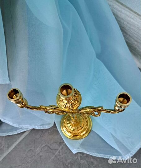 Подсвечник латунь на три свечи Индия