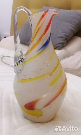 Графин Красный май СССР цветное стекло винтаж