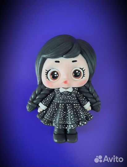 Мыло ручной работы.Куколка в образе Уэнсдей)