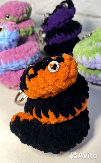 Змея игрушка ручной работы 35см