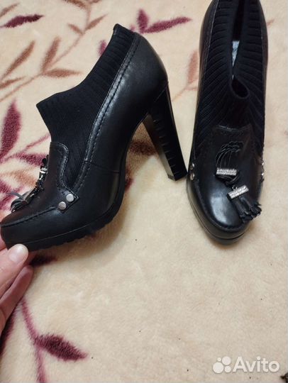 Ботинки туфли макасины P.Cont 37 натуральная кожа