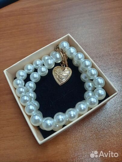 Подвеска бижутерия жемчуг сердечко