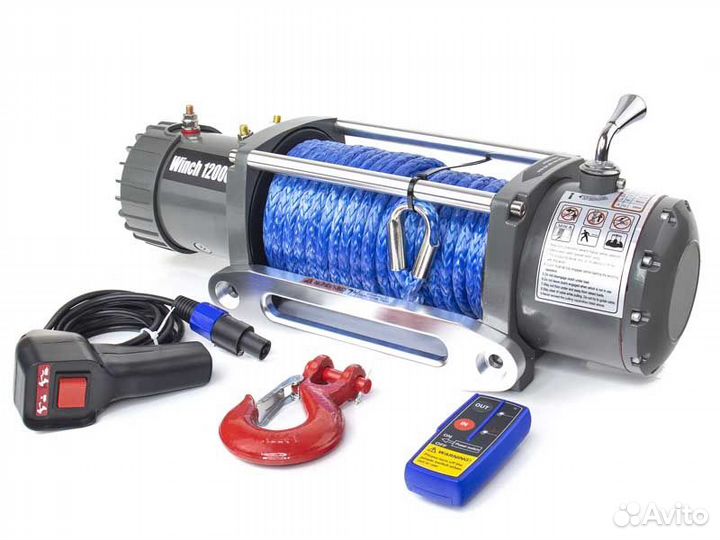 Лебедка Electric Winch 12000 синтетический трос