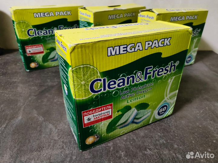 Таблетки для пмм Clean&Fresh All in 1, 60 шт