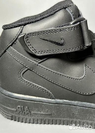 Кроссовки Nike Air Force 1 Mid Black Люкс