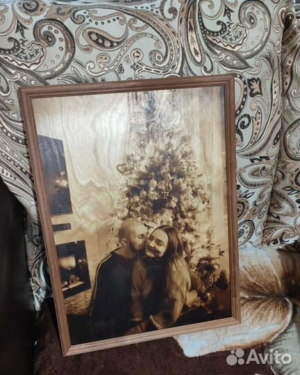 Портрет по фото на дереве