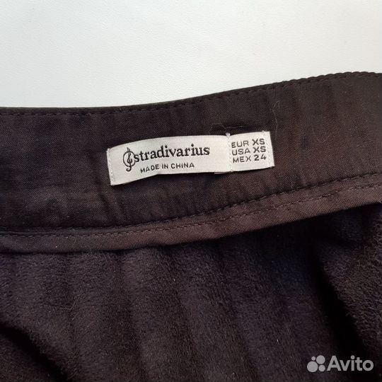 Длинная кожаная юбка плиссе Stradivaruis. Пересыл