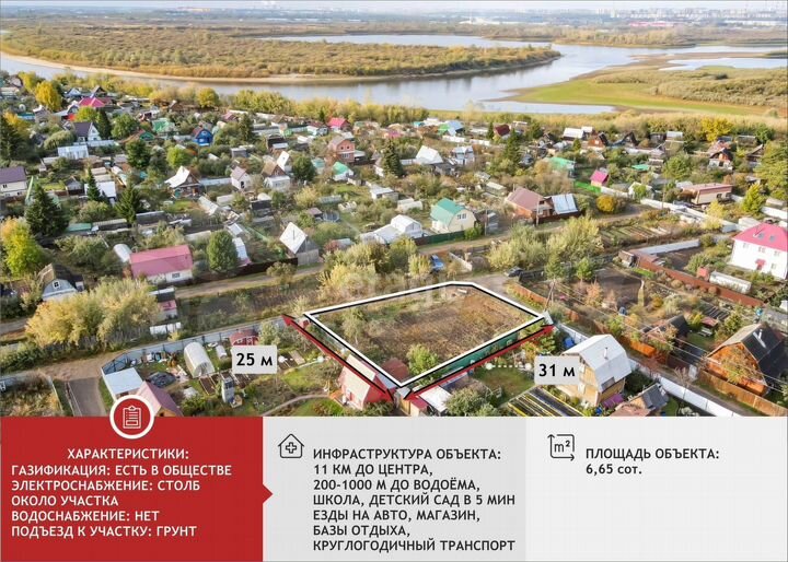 Участок 6,7 сот. (СНТ, ДНП)