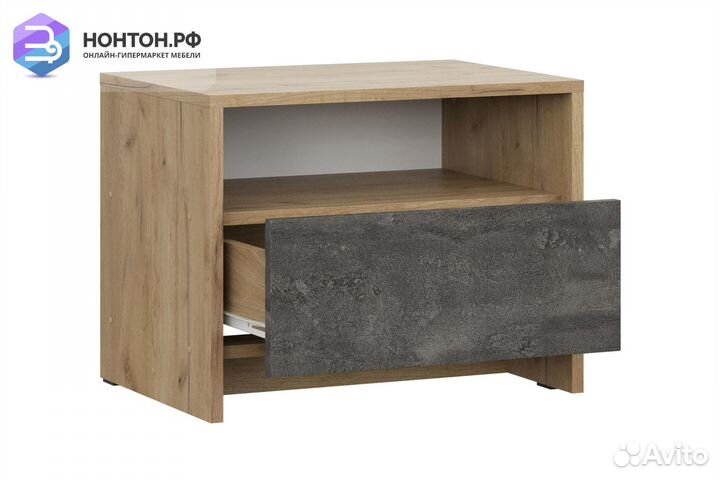 Тумба прикроватная Глория дуб золотой / камень тём