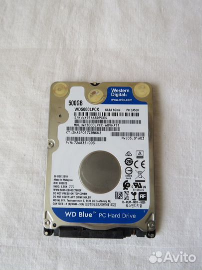 WD Blue 500Gb WD5000lpcx 2.5 SATA-3 новый