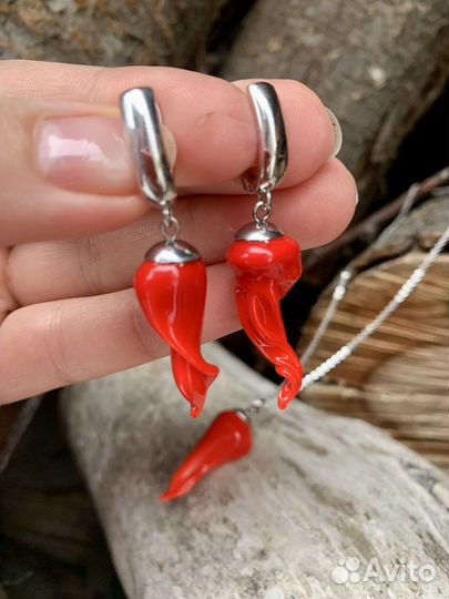 Серьги острый перец из венецианского стекла