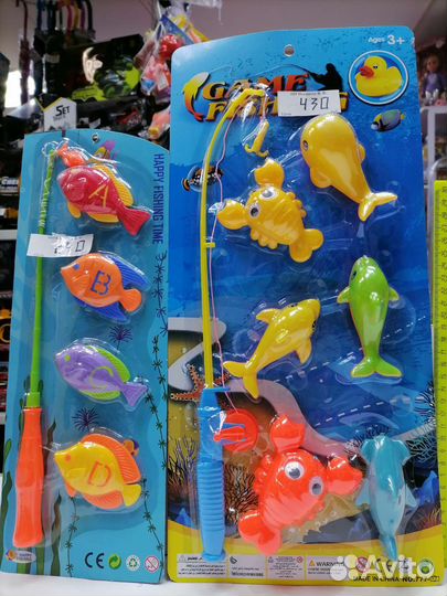 Игра рыбалка магнитная, заводная, с крючками
