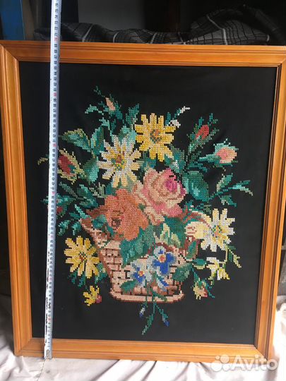 Старинная картина,вышивка 1940-е