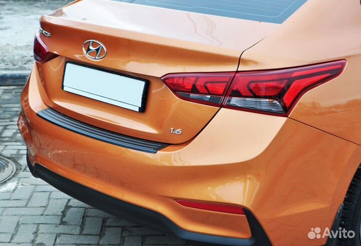 Защитная накладка на бампер Hyundai Solaris c 2017