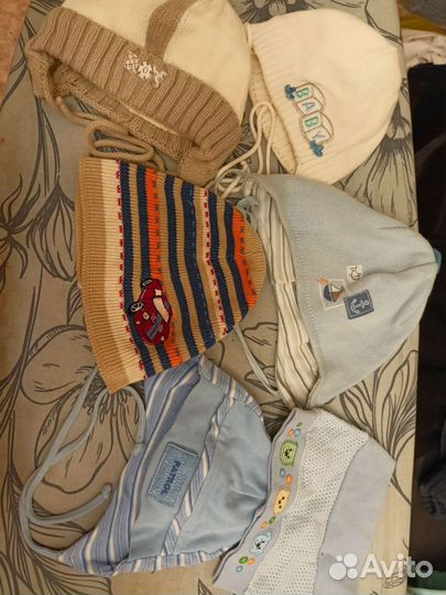 Шапочки от рождения до года, 6 шт