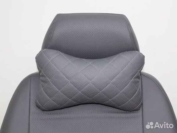 Подушка на подголовник ромб экокожа перфорирова