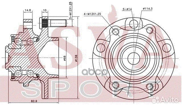 Ступица передняя nswh-V35F asva