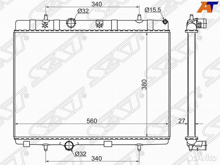 Радиатор охлаждения двигателя PG0003-2 Citroen DS3