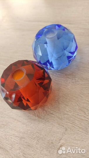 Стеклянные фигурки с отверстием, по 10 шт