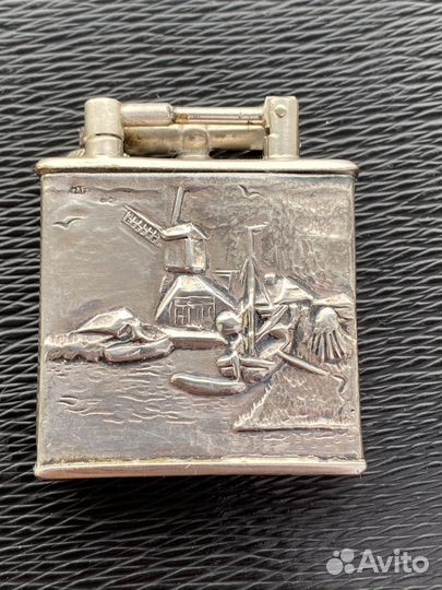 Зажигалка антикварнная серебро