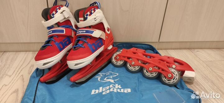 Коньки BlackAqua. Доп. роликовая платформа