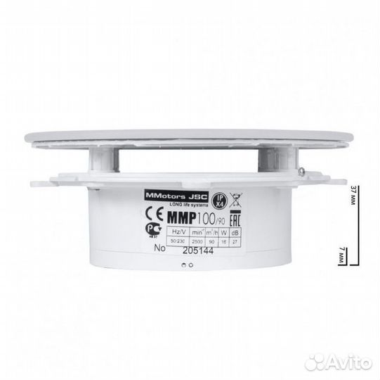 Тонкий бесшумный вытяжной вентилятор для ванной Mm