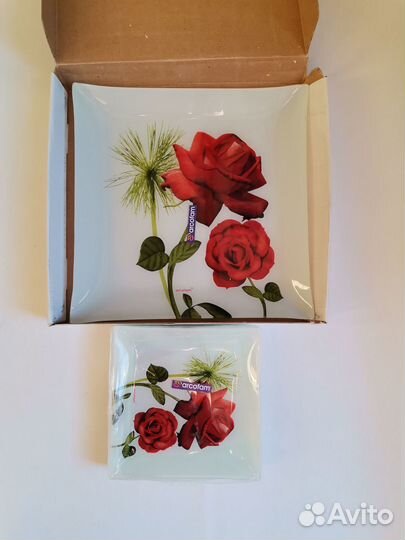 Новый набор из 7 тарелок с розами arcofam