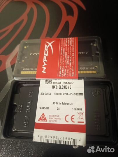 Оперативная память DDR3L 8 GB HyperX.Для ноутбука