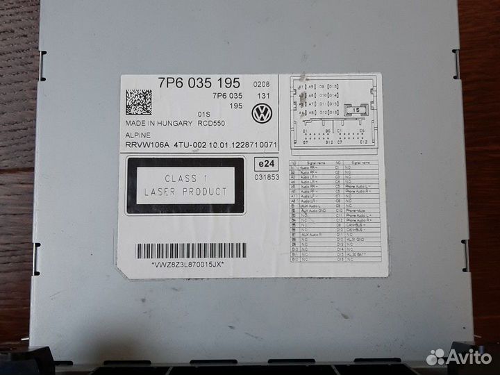 Магнитола фольксваген туарег 2012