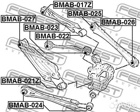 Bmab021Z Сайлентблок задней цапфы