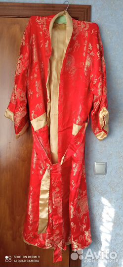 Халат женский длинный шелковый