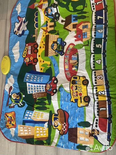 Развивающий, интерактивный, коврик музыкальный 0+