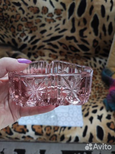 Пепельница цветное стекло, хрусталь СССР, винтаж