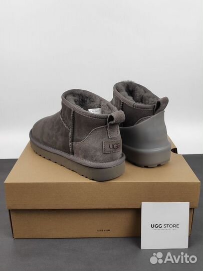 Угги UGG ultra mini grey+ boot guard