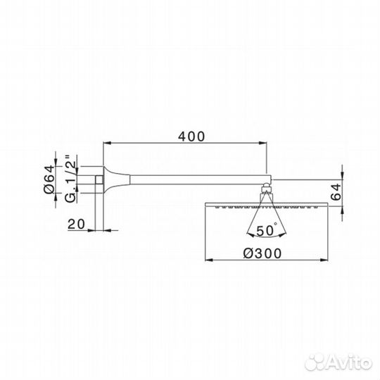 Верхний душ Cisal vita VI01319021 D300 хром