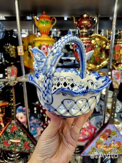 Ваза конфетница гжель