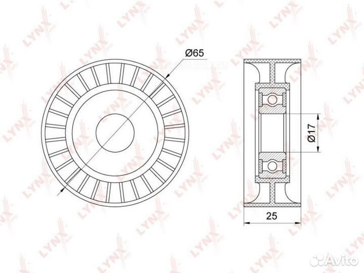 Lynxauto PB-5202 Ролик натяжной приводного ремня