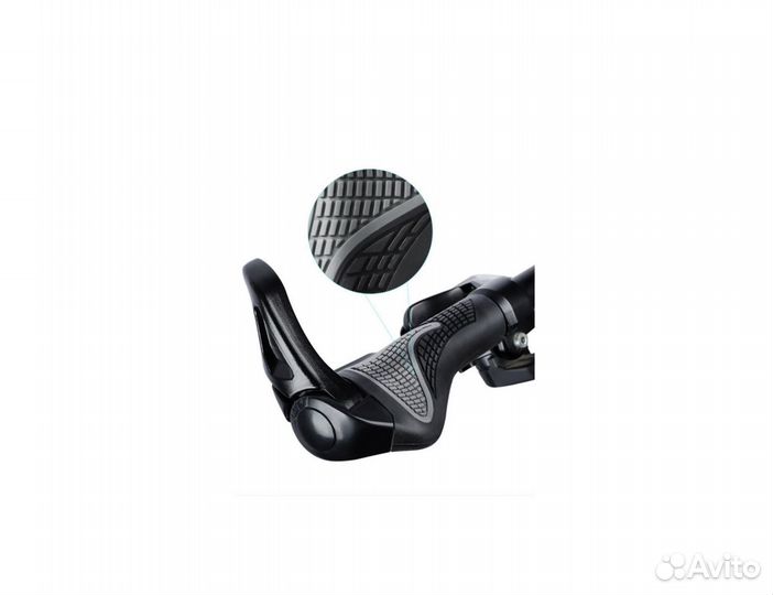 Грипсы-рога / ручки на руль велосипеда (черные)