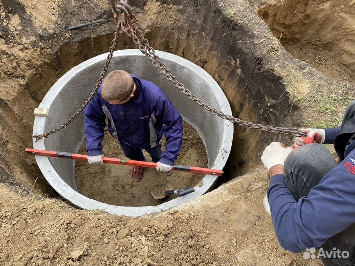 Установка септика из бетонных колец