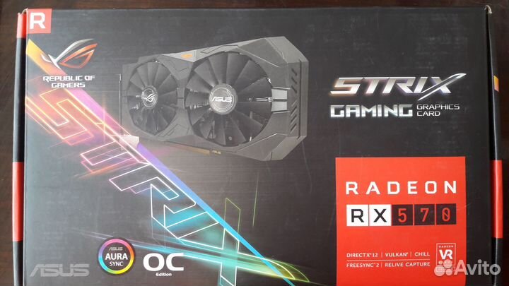 Видеокарта Asus RX 570 4gb