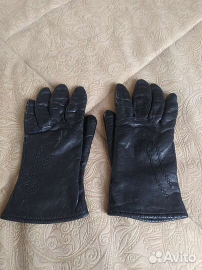 Перчатки женские кожаные