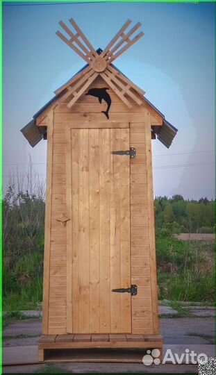 Дачный туалет деревянный ART129