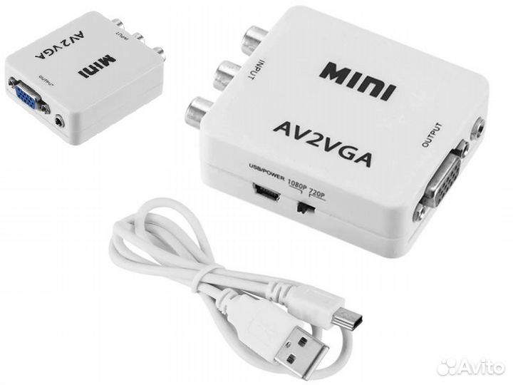 Конвертер (переходник) AV (тюльпаны) на VGA