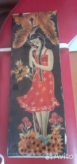 Чеканка панно СССР девушка