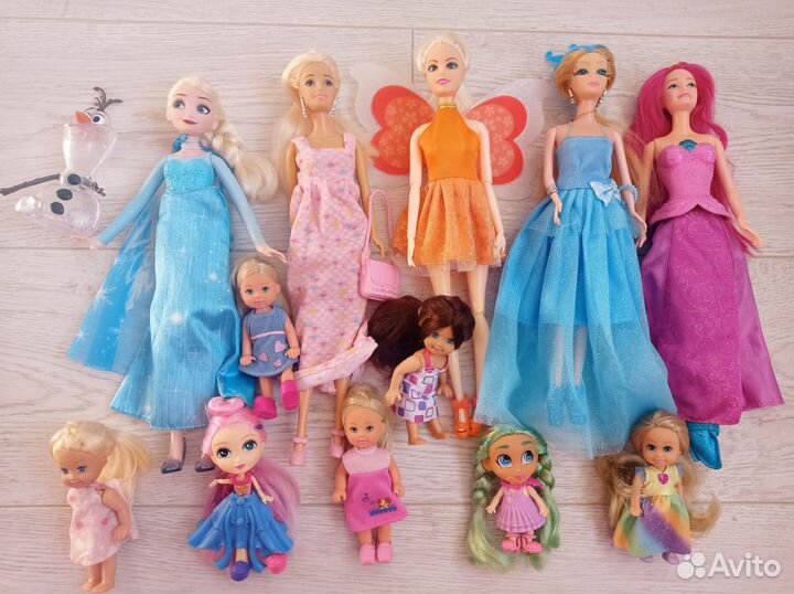 Куклы,велосипед,ванная комната пакетом