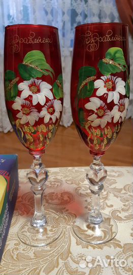 Подарочный набор - 2 фужера (хрусталь,стекло)