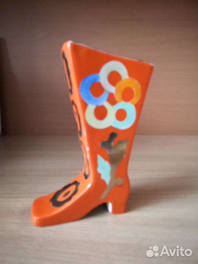 Фарфоровая карандашница Сапожок СССР