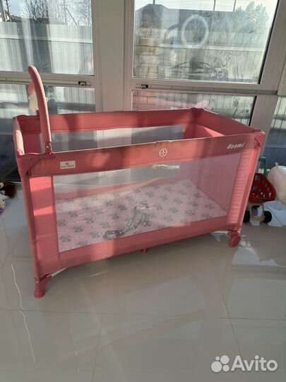 Детская кровать манеж с матрасом складная