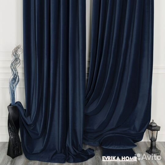 Шторы бархат Богема Синий